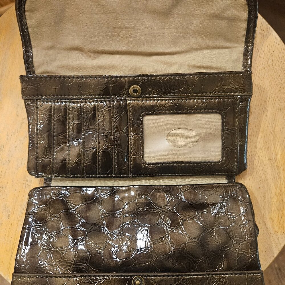 Miche Croc Embossed Wallet Organizer Clutch | Brown | NWOT - Picture 3 of 3